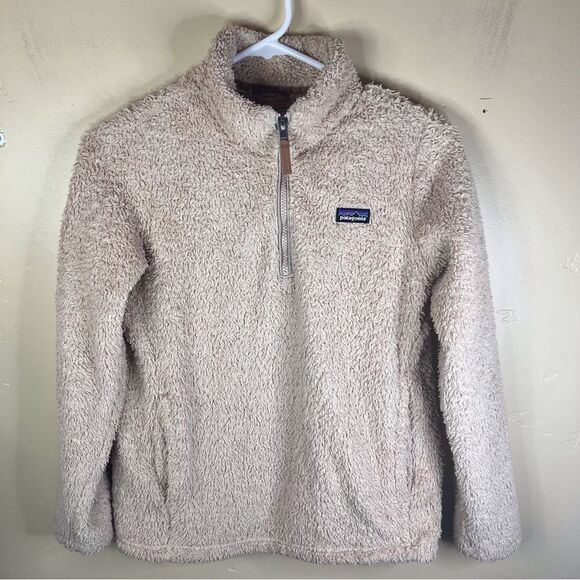 Patagonia Women's Junior XL (14)‎ Los Gatos 1/4-Zip Fleece Jacket Beige Gorpcore - Picture 1 of 6